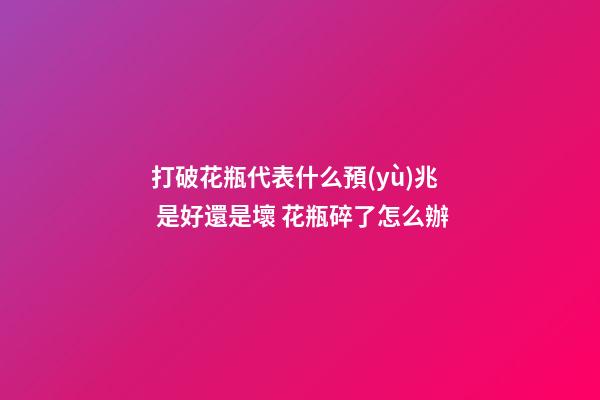 打破花瓶代表什么預(yù)兆 是好還是壞 花瓶碎了怎么辦